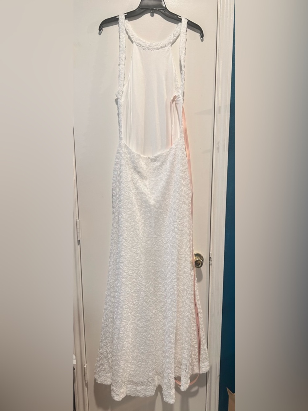 Lulu's White Halter Textured Maxi Dress - Picture 8 of 12